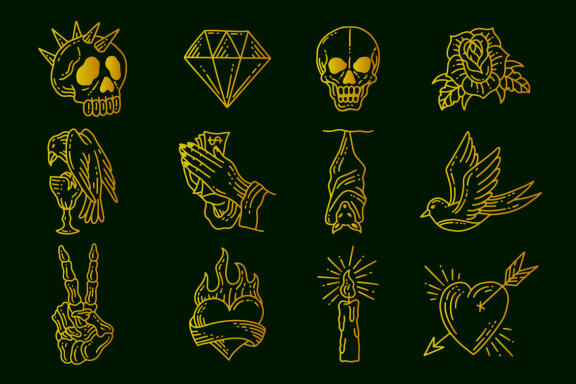 144 Set Bundle Mystical Magic Celestial Floral Esoteric Hand Gesture mystic Tattoo