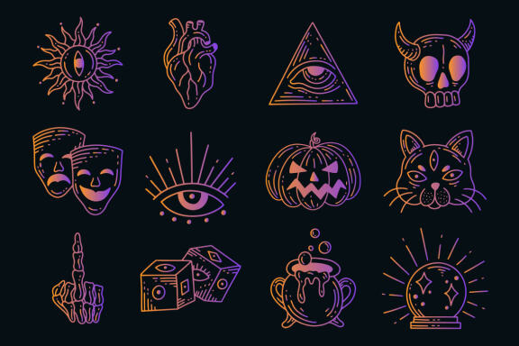144 Set Bundle Mystical Magic Celestial Floral Esoteric Hand Gesture mystic Tattoo