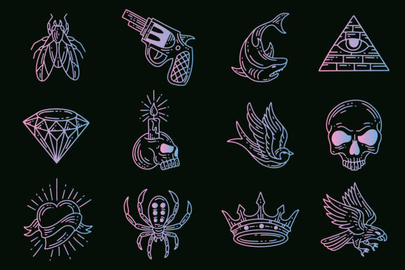144 Set Bundle Mystical Magic Celestial Floral Esoteric Hand Gesture mystic Tattoo