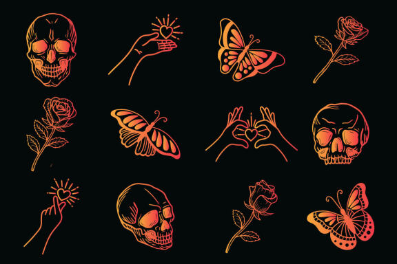 126 Set Bundle Mystical Magic Celestial Floral Esoteric Hand Gesture mystic Tattoo