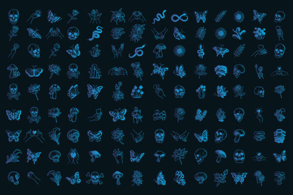 126 Set Bundle Mystical Magic Celestial Floral Esoteric Hand Gesture mystic Tattoo