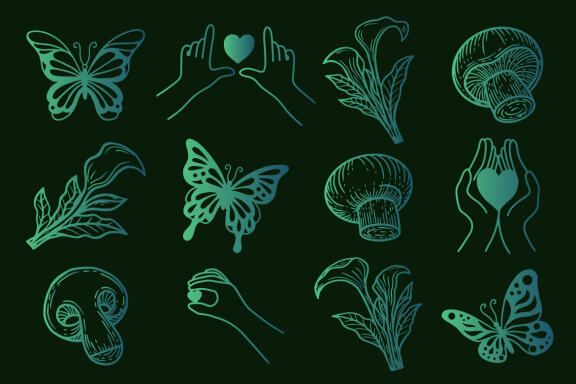 126 Set Bundle Mystical Magic Celestial Floral Esoteric Hand Gesture mystic Tattoo