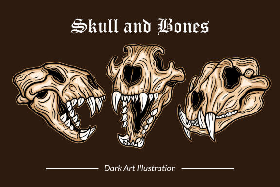 24 Set Bundle Skull and Bones Dark Art illustration Gothic Horror mystical Clipart