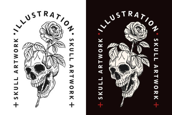 15 Set Bundle Dark Art Skull Bone Horror Tattoo Beast Merchandise Clipart