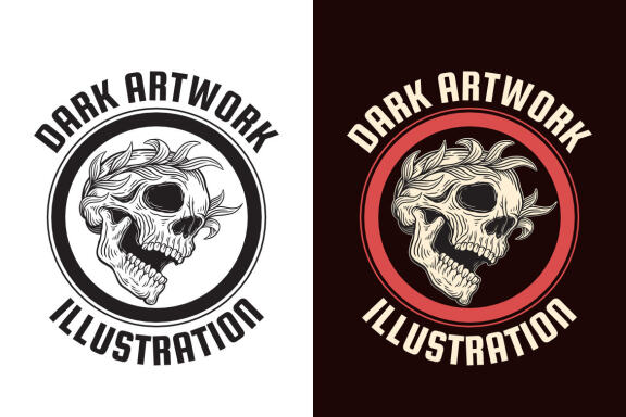 15 Set Bundle Dark Art Skull Bone Horror Tattoo Beast Merchandise Clipart