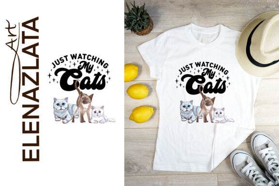 Just Watching My Cats Cat sublimation, Cat clipart