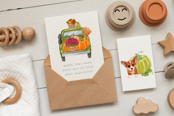 Sunflower pumpkin picking truck, Cute Dog Autumn PNG compositions