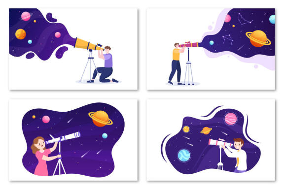 20 Astronomy Cartoon Illustration