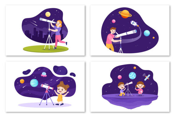 20 Astronomy Cartoon Illustration