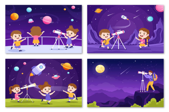 20 Astronomy Cartoon Illustration
