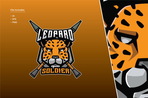 Leopard Soldier Logo Template