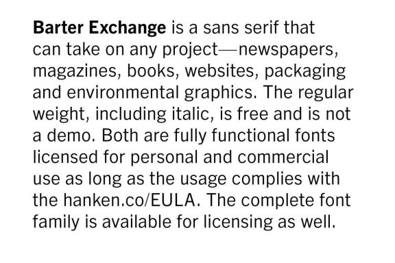 Barter Exchange Typeface