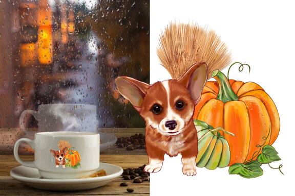 Sunflower pumpkin picker, Cute dog autumn PNG compositions