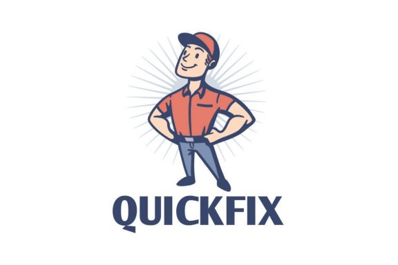 Quick Fix - Vintage Retro Repairman Mascot Logo
