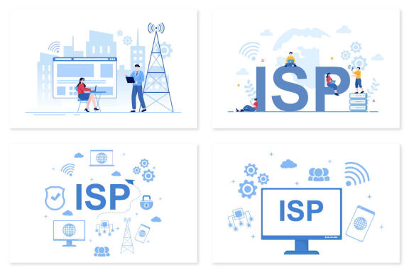 10 ISP or Internet Service Provider Illustration