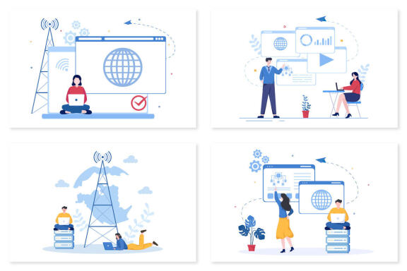 10 ISP or Internet Service Provider Illustration