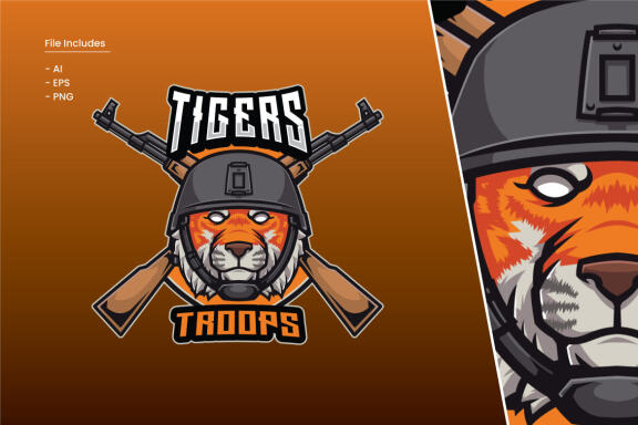 Tigers Troops Logo Template