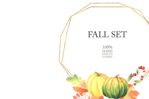 Watercolor Fall Frames and Wreaths clipart