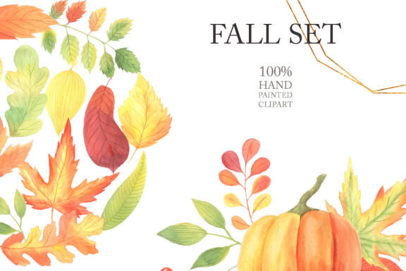 Watercolor Fall Frames and Wreaths clipart