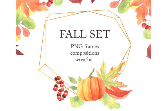 Watercolor Fall Frames and Wreaths clipart