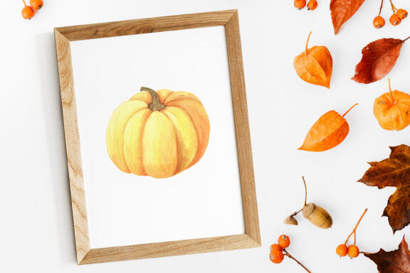 Watercolor Fall Pumpkins Clipart