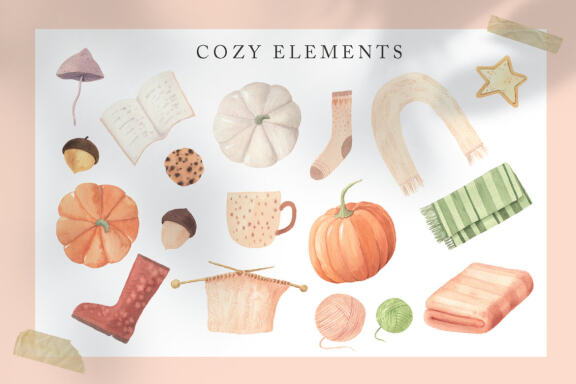 Watercolor Fall Autumn Fashion Clipart