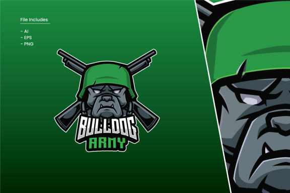 Bulldog Army Logo Template
