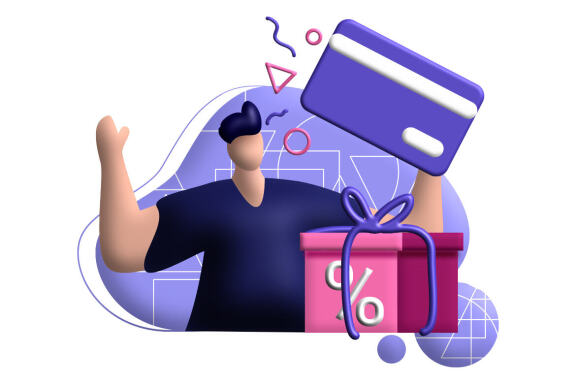 cashback coupon 3d rendering Illustration