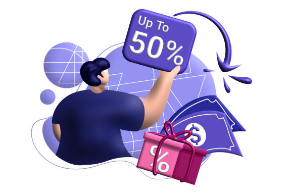 cashback coupon 3d rendering Illustration