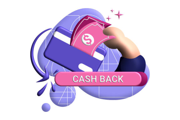 cashback coupon 3d rendering Illustration