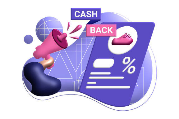 cashback coupon 3d rendering Illustration