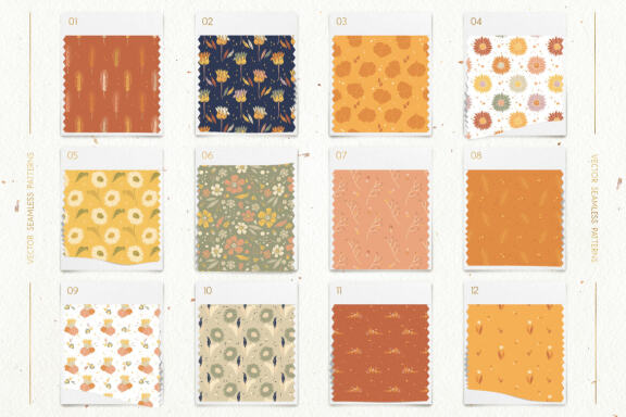 Happy Sunflowers Patterns and Illustrations