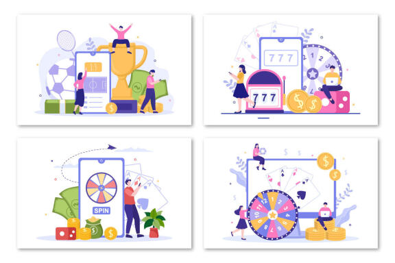 17 Online Betting Sports Game Illustration