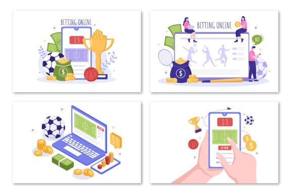 17 Online Betting Sports Game Illustration