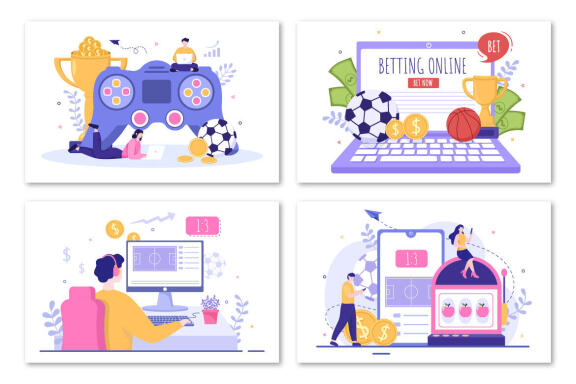 17 Online Betting Sports Game Illustration