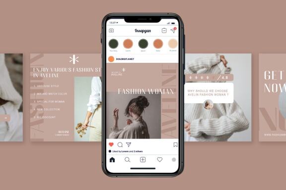 Aveline fashion woman - Instagram post template