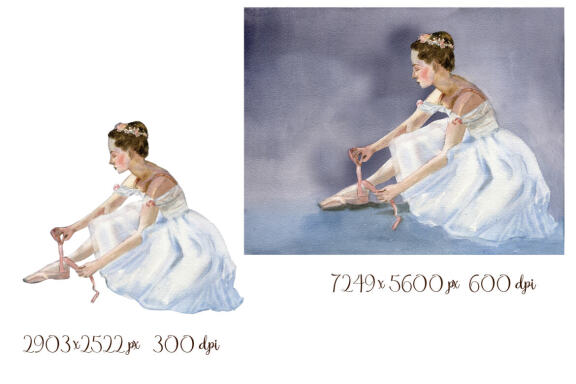 Ballerina - watercolor drawing, for printing and sublimation