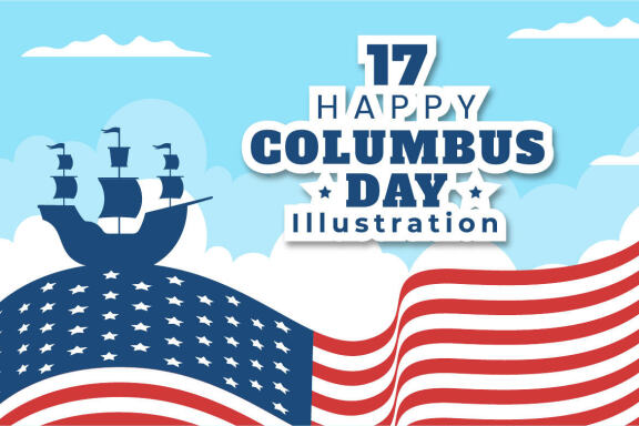 17 Happy Columbus Day National Holiday Illustration