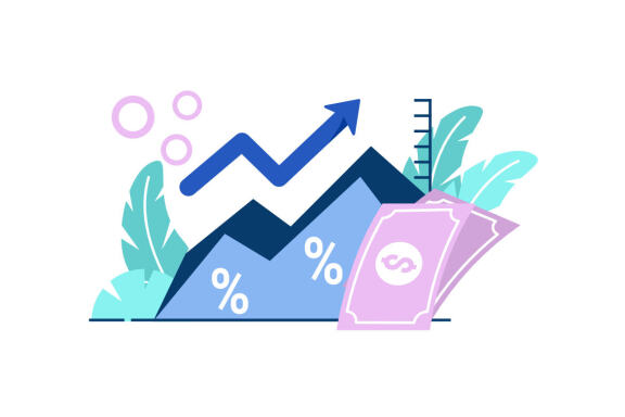 Inflation Business icon flat Illustration