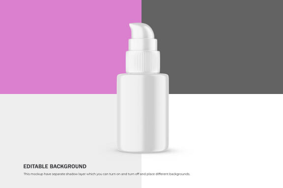 Plastic Pump Bottle With Editable Lid - Cosmetic Product Mockup
