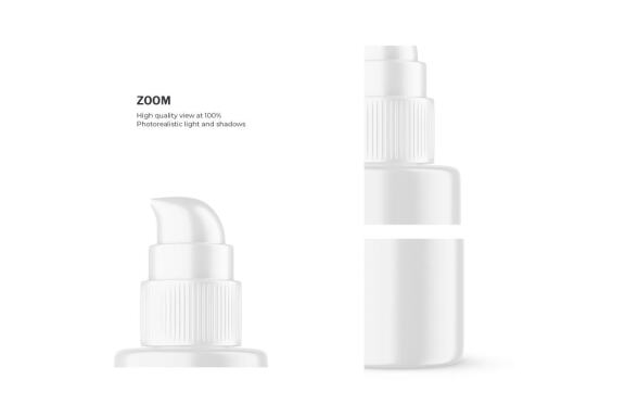 Plastic Pump Bottle With Editable Lid - Cosmetic Product Mockup
