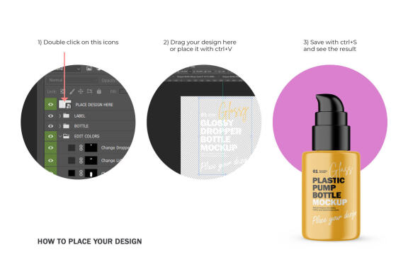 Plastic Pump Bottle With Editable Lid - Cosmetic Product Mockup