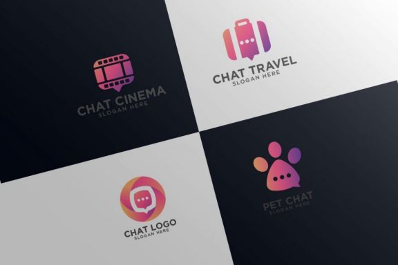 Set of 30 Speech Bubble Logos