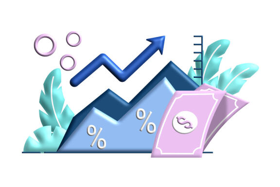 Inflation Business 3d flat Illustration for business finance