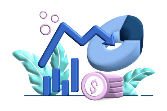Inflation Business 3d flat Illustration for business finance