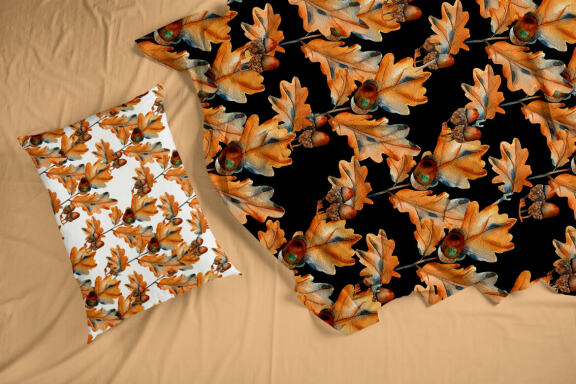Autumn plants. Autumn set of watercolor patterns