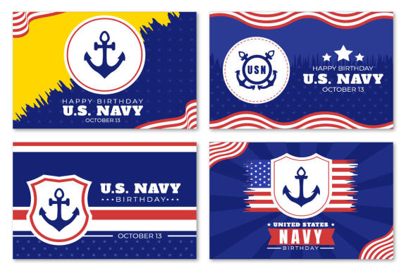 13 U.S. Navy Birthday Illustration