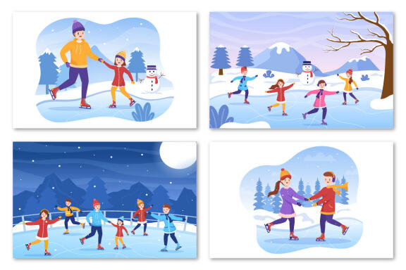 12 Ice Skating Design Illustration