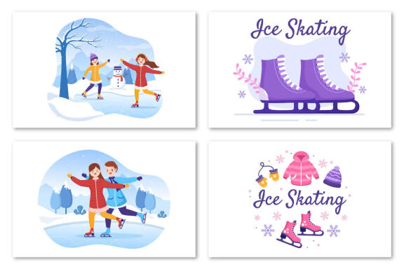 12 Ice Skating Design Illustration