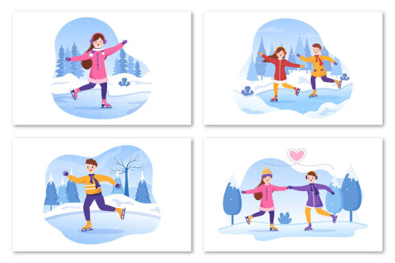 12 Ice Skating Design Illustration